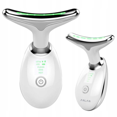 BEZPRZEWODOWY MASAŻER EMS DO TWARZY I SZYI UJĘDRNIAJĄCY ANLAN LIFTING