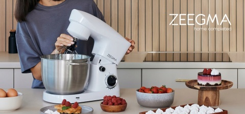 BIAŁY ROBOT KUCHENNY ZEEGMA 15W1 1500W 5,2L 10 TRYBÓW, ROTACJA PLANETARNA