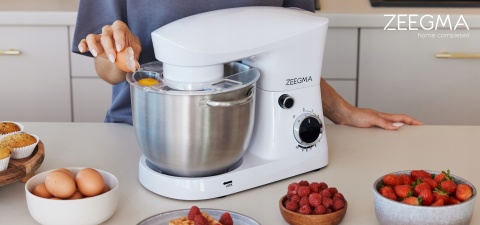 BIAŁY ROBOT KUCHENNY ZEEGMA 15W1 1500W 5,2L 10 TRYBÓW, ROTACJA PLANETARNA