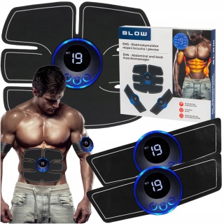 ELEKTROSTYMULATOR EMS MIĘŚNI BRZUCHA PLECÓW NÓG POŚLADKÓWRAMION MASAŻER 3X