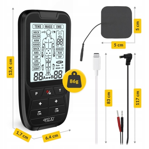 ELEKTROSTYMULATOR MASAŻ MIĘŚNI TENS EMS LITE STYMULACJA ELEKTROTERAPIA