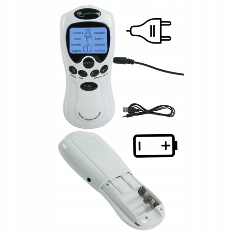 ELEKTROSTYMULATOR MIĘŚNI I NERWÓW TENS EMS ZESTAW ELEKTRODY PADY 2 KANAŁY