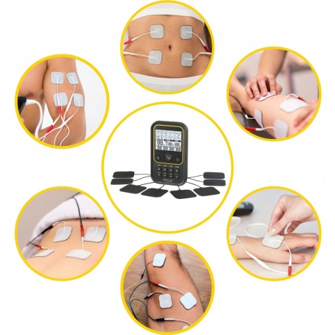 ELEKTROSTYMULATOR TENS EMS PRO + MASAŻ MIĘŚNI STYMULACJA ELEKTROTERAPIA