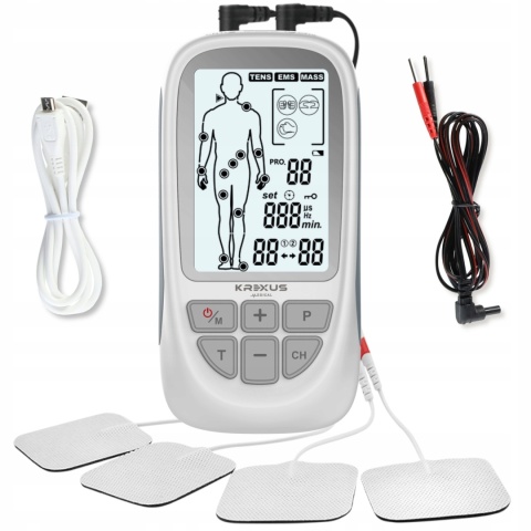 Elektrostymulator mięśni nerwów TENS EMS MASAŻ 73 Programy, Wysoka Jakość