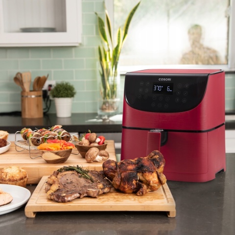 FRYTKOWNICA BEZTŁUSZCZOWA COSORI 1700W 5,5L AIR FRYER 11 PROGRAMÓW CZERWONA
