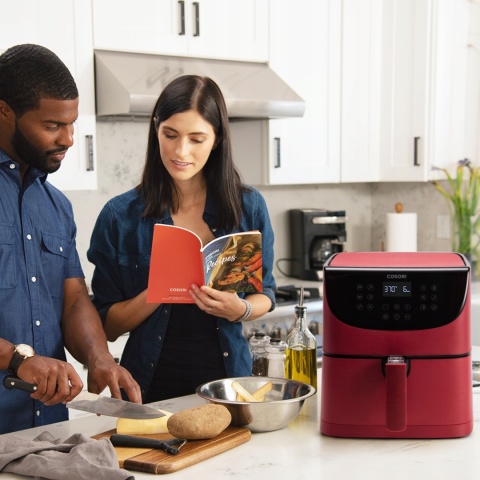 FRYTKOWNICA BEZTŁUSZCZOWA COSORI 1700W 5,5L AIR FRYER 11 PROGRAMÓW CZERWONA
