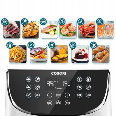 FRYTKOWNICA BEZTŁUSZCZOWA COSORI SMART WIFI 1700W 5,5L Z 11 PROGRAMAMI