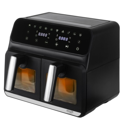 FRYTKOWNICA BEZTŁUSZCZOWA DWUKOMOROWA 8L 2500W LED AIR FRYER 10 PROGRAMÓW