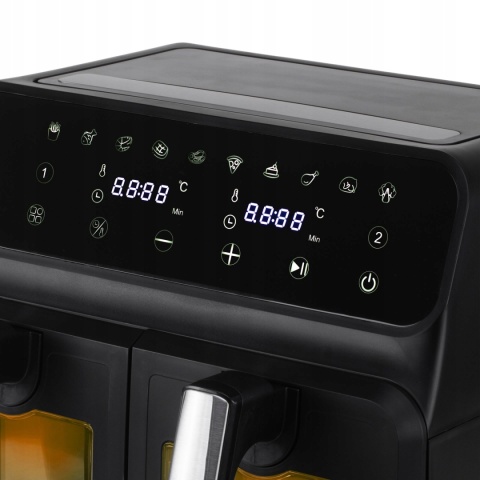 FRYTKOWNICA BEZTŁUSZCZOWA DWUKOMOROWA 8L 2500W LED AIR FRYER 10 PROGRAMÓW