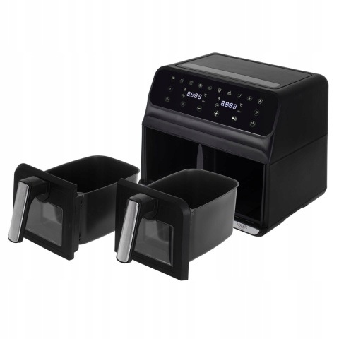 FRYTKOWNICA BEZTŁUSZCZOWA DWUKOMOROWA 8L 2500W LED AIR FRYER 10 PROGRAMÓW