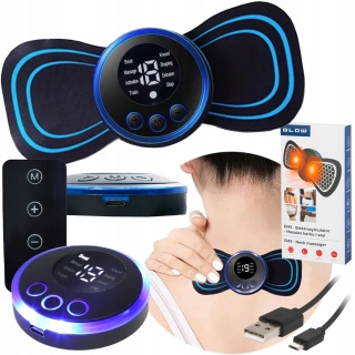 MASAŻER ELEKTROSTYMULATOR SZYI KARKU MIĘŚNI BRZUCHA EMS 8 TRYBÓW USB PILOT