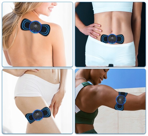 MASAŻER ELEKTROSTYMULATOR SZYI KARKU MIĘŚNI BRZUCHA EMS 8 TRYBÓW USB PILOT