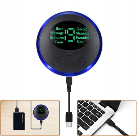 MASAŻER ELEKTROSTYMULATOR SZYI KARKU MIĘŚNI BRZUCHA EMS 8 TRYBÓW USB PILOT