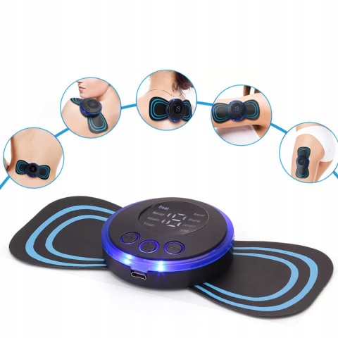 MASAŻER ELEKTROSTYMULATOR SZYI KARKU MIĘŚNI BRZUCHA EMS 8 TRYBÓW USB PILOT