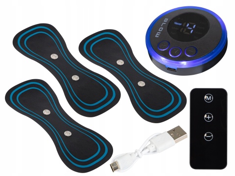 MASAŻER ELEKTROSTYMULATOR SZYI KARKU MIĘŚNI BRZUCHA EMS 8 TRYBÓW USB PILOT