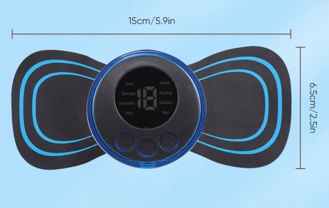 MASAŻER ELEKTROSTYMULATOR SZYI KARKU MIĘŚNI BRZUCHA EMS 8 TRYBÓW USB PILOT