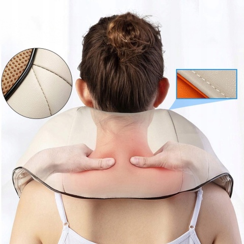 MASAŻER SZYI KARKU PLECÓW SHIATSU PODGRZEWANY MASUJĄCY ROZLUŹNIAJĄCY