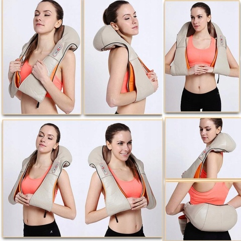 MASAŻER SZYI KARKU PLECÓW SHIATSU PODGRZEWANY MASUJĄCY ROZLUŹNIAJĄCY