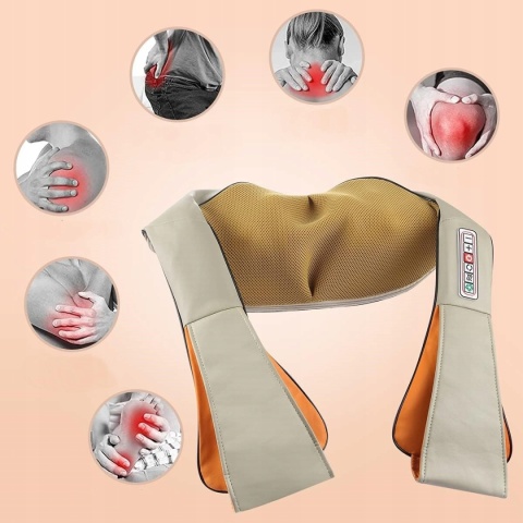 MASAŻER SZYI KARKU PLECÓW SHIATSU PODGRZEWANY MASUJĄCY ROZLUŹNIAJĄCY