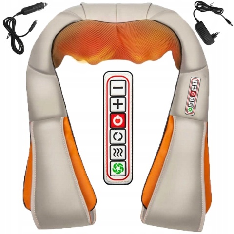 MASAŻER SZYI KARKU PLECÓW SHIATSU PODGRZEWANY MASUJĄCY ROZLUŹNIAJĄCY