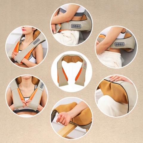 MASAŻER SZYI KARKU PLECÓW SHIATSU PODGRZEWANY MASUJĄCY ROZLUŹNIAJĄCY