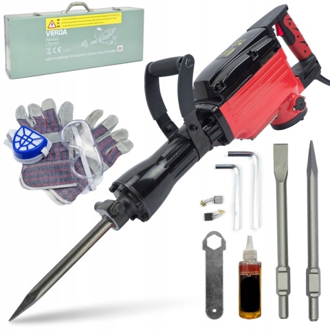 MŁOT WYBURZENIOWY VERDA SN1402 2000W DO BETONU 50J HEX30 360° RĘKOJEŚĆ