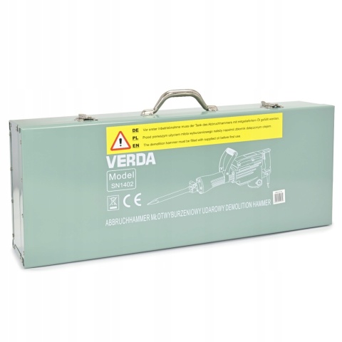 MŁOT WYBURZENIOWY VERDA SN1402 2000W DO BETONU 50J HEX30 360° RĘKOJEŚĆ