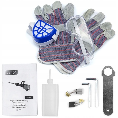 MŁOT WYBURZENIOWY VERDA SN1402 2000W DO BETONU 50J HEX30 360° RĘKOJEŚĆ