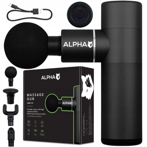 PISTOLET DO MASAŻU DO PLECÓW MASAŻER CIAŁA MASSAGE GUN PRO ALPHA