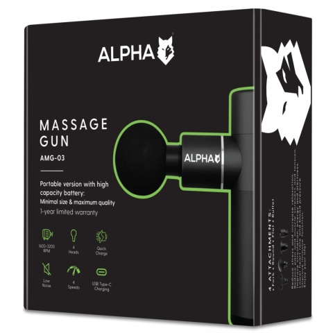 PISTOLET DO MASAŻU DO PLECÓW MASAŻER CIAŁA MASSAGE GUN PRO ALPHA