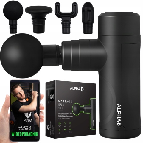 PISTOLET DO MASAŻU MASAŻER GUN PRO ALPHA DO PLECÓW CIAŁA MASSAGE