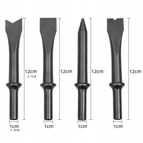 PNEUMATYCZNY MŁOT UDAROWY DO USUWANIA RDZY, 4 CZĘŚCI ZESTAW, STOP ALUMINIUM