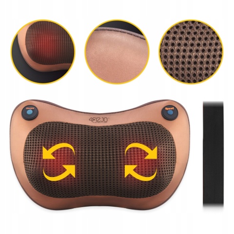 PODUSZKA MASUJĄCA KARK CIAŁO PLECY NOGI SHIATSU MASAŻER GRZEJĄCY PLECÓW