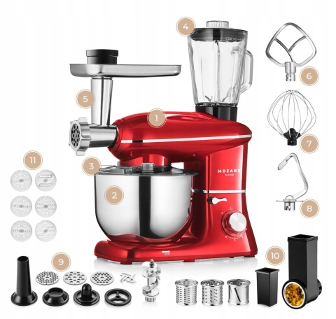 PROFESJONALNY ROBOT KUCHENNY MOZANO 6W1 3200W PLANETARNY MIKSER 6,2L ZESTAW