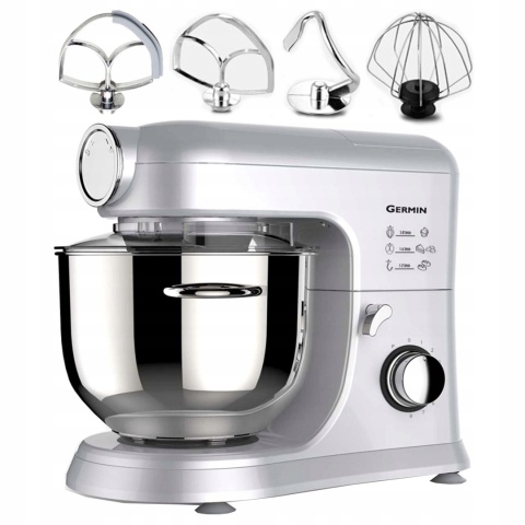ROBOT KUCHENNY GERMIN 1500W PLANETARNY MIKSER 5,5L Z POKRYWA 4 MIESZADŁA