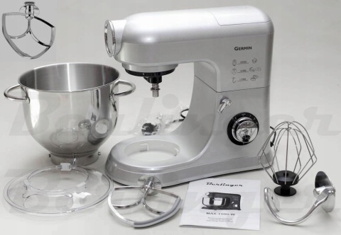 ROBOT KUCHENNY GERMIN 1500W PLANETARNY MIKSER 5,5L Z POKRYWA 4 MIESZADŁA