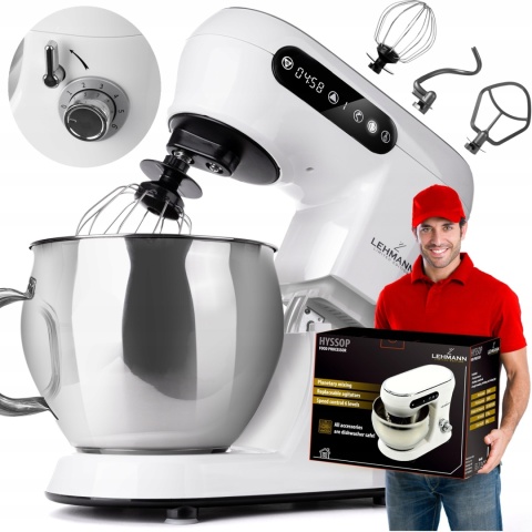 ROBOT KUCHENNY LEHMANN HYSSOP MOCNY 2300W: 6 PRĘDKOŚCI MIKSER 5L LED UCHWYT
