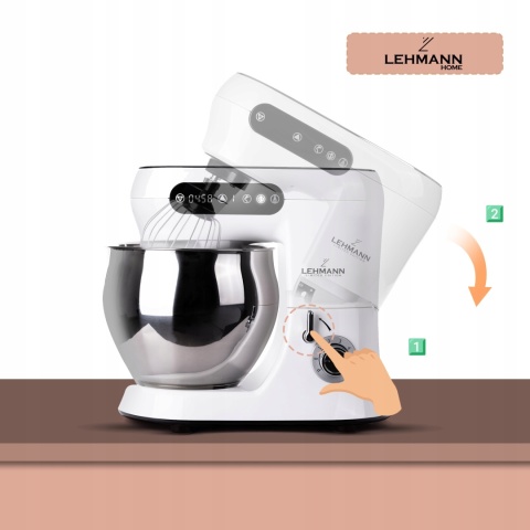 ROBOT KUCHENNY LEHMANN HYSSOP MOCNY 2300W: 6 PRĘDKOŚCI MIKSER 5L LED UCHWYT