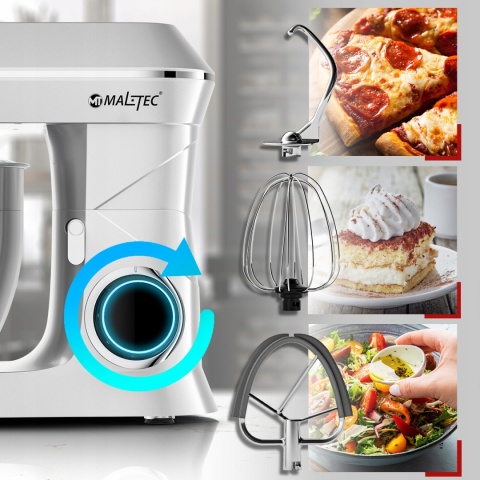 ROBOT KUCHENNY MALTEC MIKSER PLANETARNY MOC 2200W 6,5L 6 PRĘDKOŚCI + GRATIS