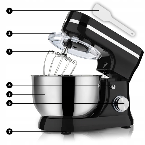 ROBOT KUCHENNY RETOO 3200W 6L PLANETARNY 3W1 - HAK, MIESZADŁO I TRZEPACZKA