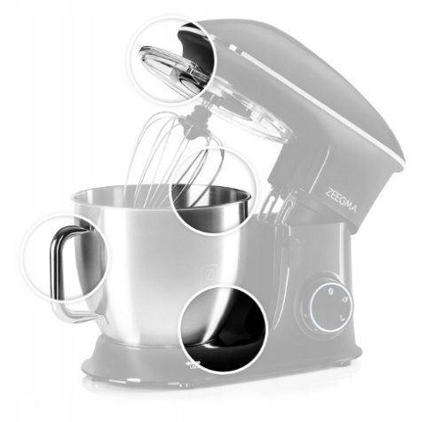 ROBOT KUCHENNY ZEEGMA PLANEET CHEF 2200W 6,5L 7 BIEGÓW TEFLON KOŃCÓWKI