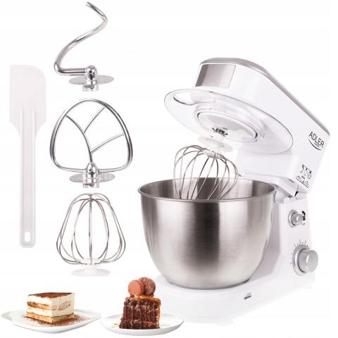 ROBOT PLANETARNY ADLER 4216 1000W 6 PRĘDKOŚCI 3 MIESZADŁA DUŻA MISA 4L