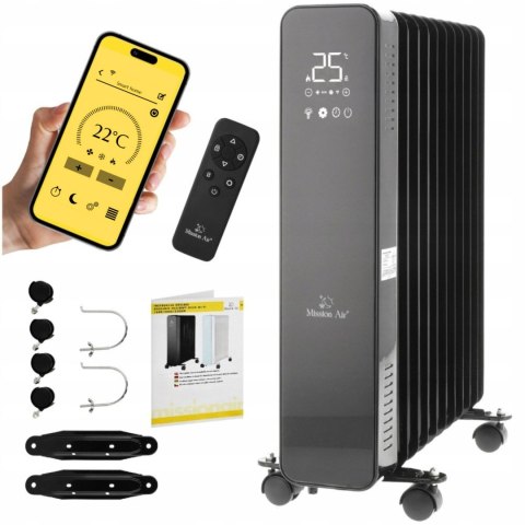 Grzejnik olejowy Mission Air Oslo, 2500 W, Wi-Fi, termostat, pilot