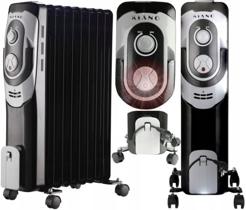 Grzejnik Olejowy Kiano: 2000W, Termostat, Energooszczędny, Timer, Cicha Praca
