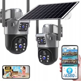 Kamera Zewnętrzna Solarna 4K: 8Mp, Dwa Obiektywy, Sim 4G Lte, Auto-Tracking