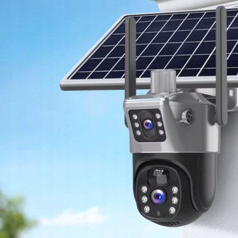 Kamera Zewnętrzna Solarna 4K: 8Mp, Dwa Obiektywy, Sim 4G Lte, Auto-Tracking