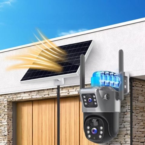 Kamera Zewnętrzna Solarna 4K: 8Mp, Dwa Obiektywy, Sim 4G Lte, Auto-Tracking