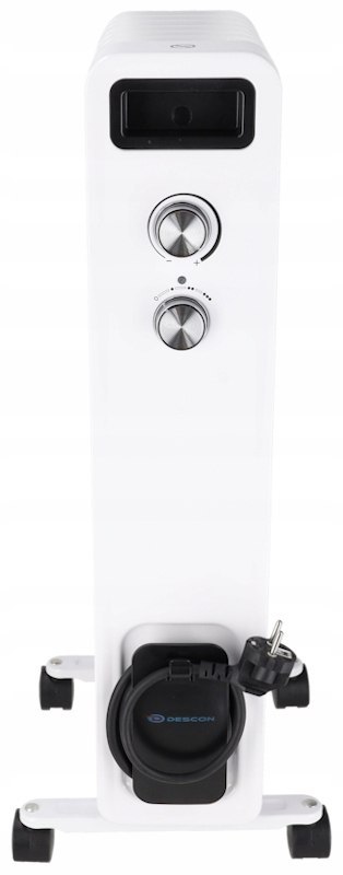 Kompaktowy Grzejnik Olejowy Dedra: 1500W, 7 Żeber, Termostat, Kółka, Bezpieczny