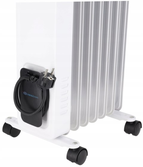 Kompaktowy Grzejnik Olejowy Dedra: 1500W, 7 Żeber, Termostat, Kółka, Bezpieczny