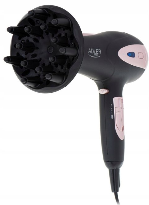 Suszarka Do Włosów Adler Funkcja Jonizacji Dyfuzor 2400 W Czarna Ad 2248B